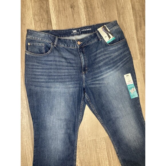 Lee Riders Mid Rise Boot 24W P Regular Fit Blue Jean Pants Denim Stretch New - Picture 2 of 7